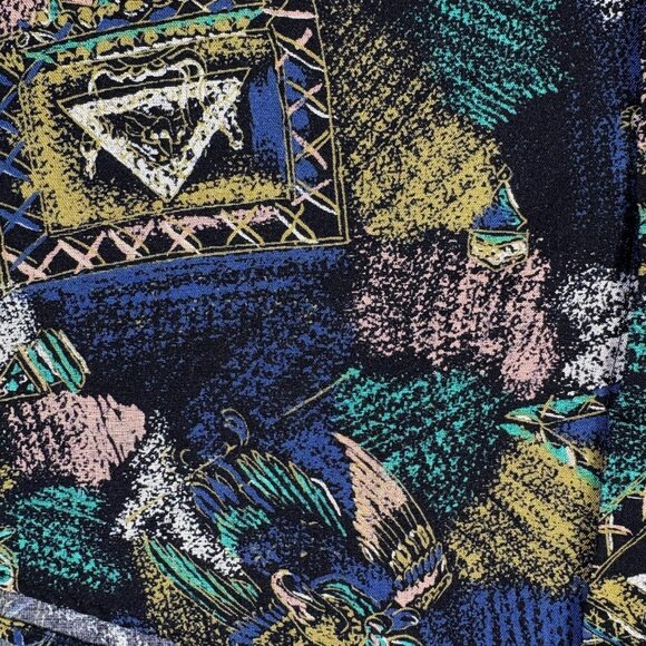 Bon Homme Shirt Men M Rayon USA Made Abstract Pattern 90s Vintage Button Up Rare - Picture 8 of 14